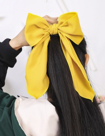 Fashion Yellow Chiffon Bow Streamer Hair Ring