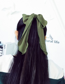Fashion Green Chiffon Bow Streamer Hair Ring