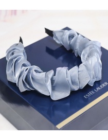 Fashion Gray-blue Bright Silk Folds Solid Color Headband