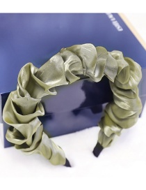 Fashion Army Green Bright Silk Folds Solid Color Headband