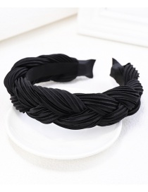 Fashion Black Fabric Silk Satin Crease Twist Braid Headband