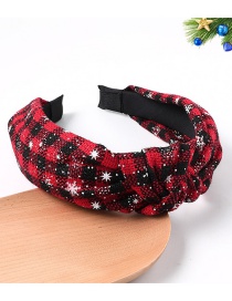 Fashion Reddish Black Cloth Plaid Printed Christmas Headband