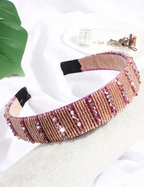 Fashion Purple Crystal Beaded Crystal Wide-necked Rice Beads Headband