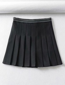 Fashion Black Pleated A-line Skirt