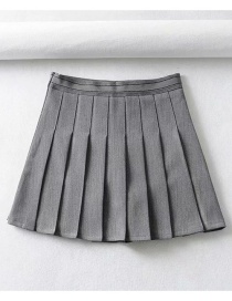 Fashion Gray Pleated A-line Skirt