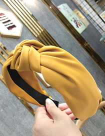 Fashion Yellow Wide-brimmed Fabric Knotted Headband