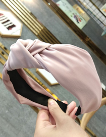 Fashion Pink Wide-brimmed Fabric Knotted Headband
