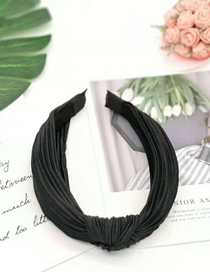 Fashion Black Fabric Pleated Slip Headband