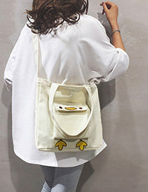 Fashion White Canvas Shoulder Bag
