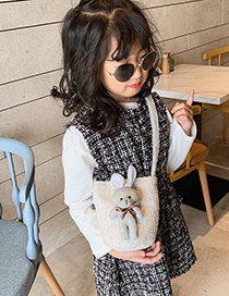 Fashion White Plush Children's Shoulder Messenger Bag