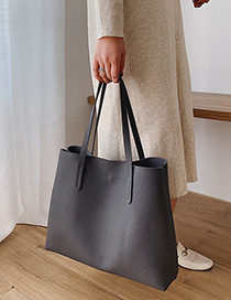 Fashion Dark Gray Solid Color Shoulder Bag