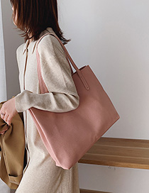 Fashion Pink Solid Color Shoulder Bag