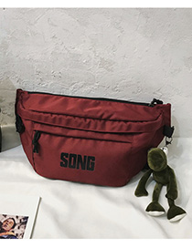 Fashion Red Letter Embroidery Crossbody Chest Bag