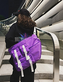 Fashion Purple Webbing Buckle Crossbody Shoulder Bag