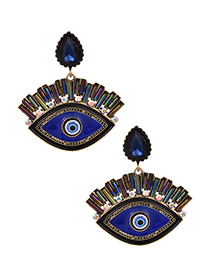 Fashion Blue Alloy Diamond Eye Studs