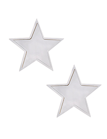 Fashion Silver Resin Double-layered Five-pointed Star Stud