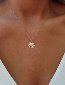 Fashion Sun Flower Alloy Geometric Necklace