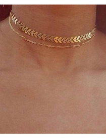 Fashion Gold Fishbone Aircraft Chain Necklace
