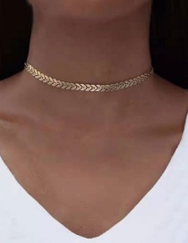Fashion Gold Gold-plated Fishbone Necklace