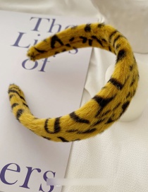 Fashion Yellow Leopard Plush Wide Faux Fur Card