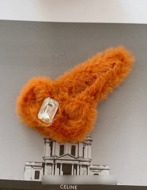 Fashion Hairpin - Orange Diamond-like Rabbit Hair Bb Clip