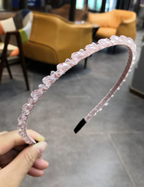Fashion Light Pink Winding Beads Fine-edged Crystal Headband