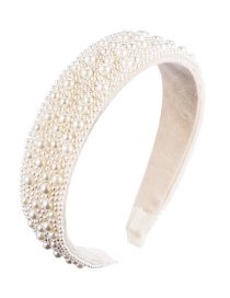 Fashion White Full Pearl Headband