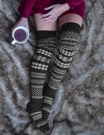 Fashion Carbon Grey Long Tube Thick Wool Pile Socks
