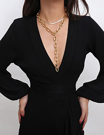 Fashion Gold Geometric Snake Bone Chain Y-shaped Tassel Necklace