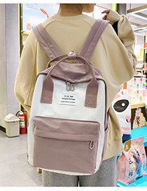 Fashion Pink Contrast Stitching Backpack