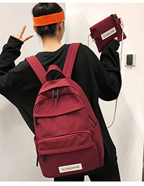 Fashion Red Labeled Backpack