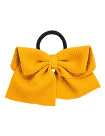Fashion Yellow Double-layered Water Chestnut Bow Large Intestine Elastic Band Elastic Head Rope