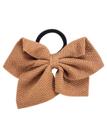 Fashion Brown Double-layered Water Chestnut Bow Large Intestine Elastic Band Elastic Head Rope