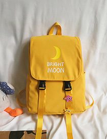 Fashion Yellow Moon Letter Printed Backpack