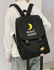 Fashion Black Moon Letter Printed Backpack