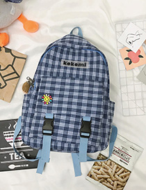 Fashion Blue Plaid Backpack