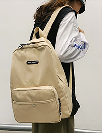 Fashion Khaki Large Labeled Backpack