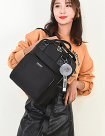 Fashion Black Send Pendant Ribbon Splicing Backpack