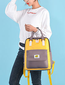 Fashion Yellow Contrast Stitching Backpack