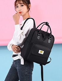 Fashion Black Contrast Stitching Backpack