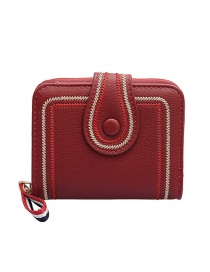 Fashion Red 20 Fold Of Embroidered Short Wallet