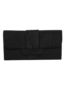 Fashion Black Wallet 3 Fold Long Change Clip 2 Piece Set