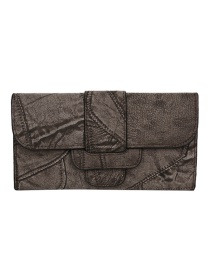 Fashion Coffee Color Wallet 3 Fold Long Change Clip 2 Piece Set