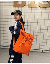 Fashion Orange Cartoon Embroidered Contrast Ribbon Backpack