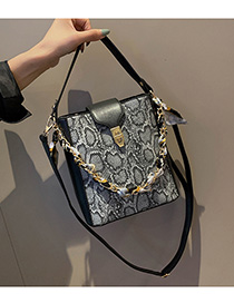 Fashion Light Grey Snake Chain Crossbody Shoulder Bag