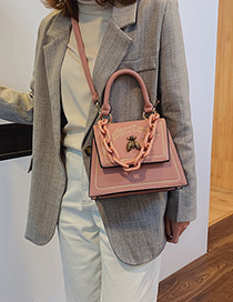 Fashion Pink Chain Letter Single Crossbody Bag
