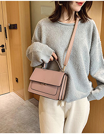 Fashion Pink Bronzed Letter Locks With Hand-sleeve Shoulder Bag