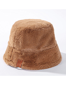 Fashion Camel Leopard-printed Velvet Hat