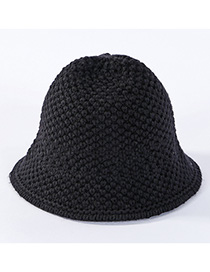 Fashion Black Hand Hook Wool Cap