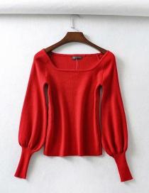 Fashion Red Knit Sweater